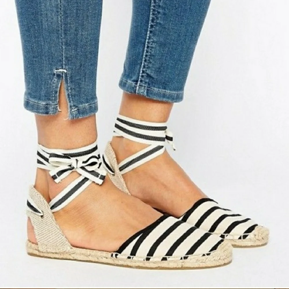 Chic Soludos Striped Ankle Tie Espadrilles - Picture 12 of 16